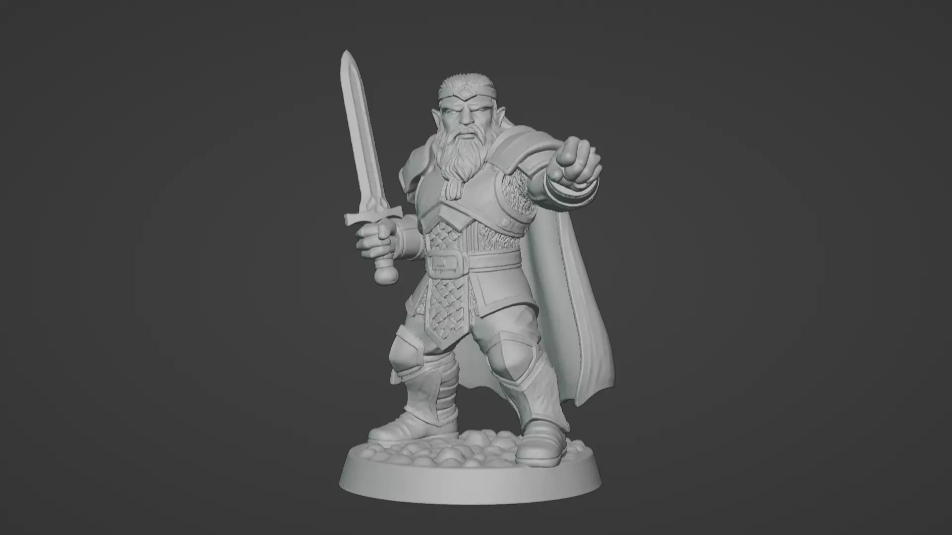 DND Hero Sword and Shield Captain Print Ready STL 3D print model_44