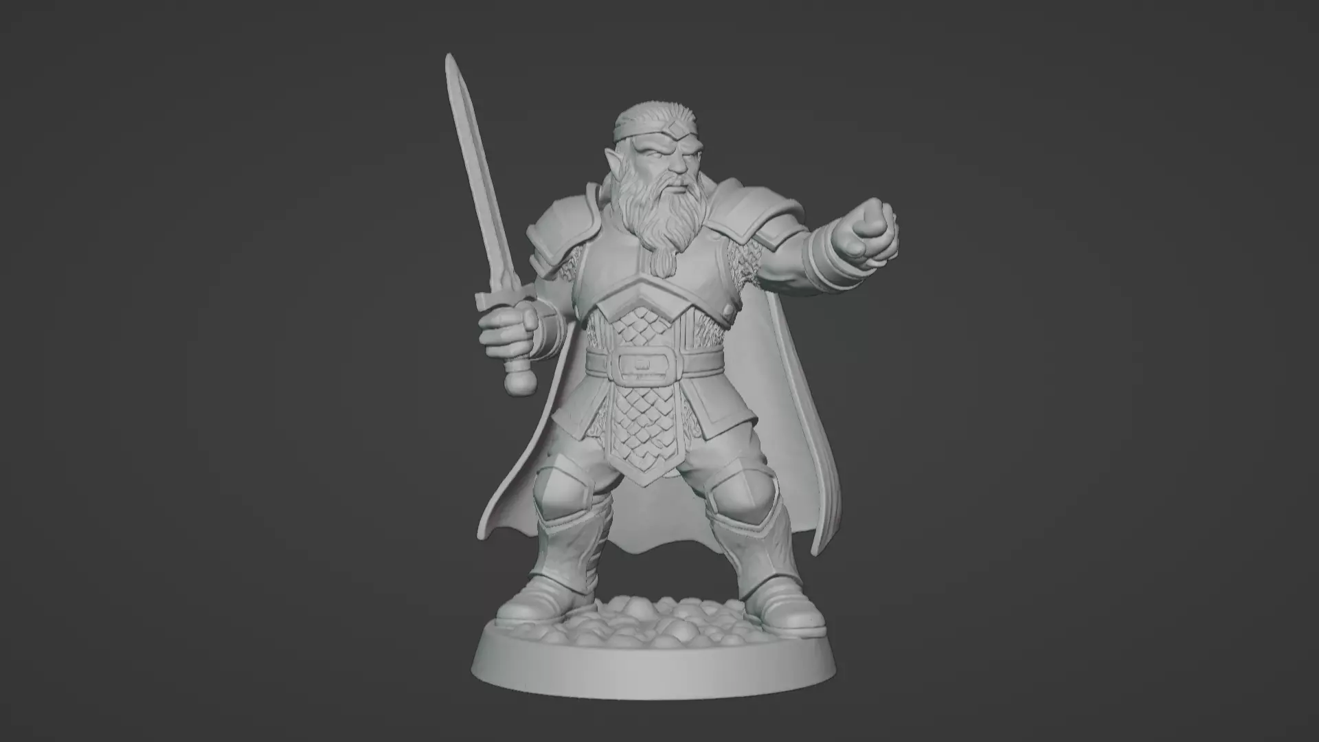 DND Hero Sword and Shield Captain Print Ready STL 3D print model_4
