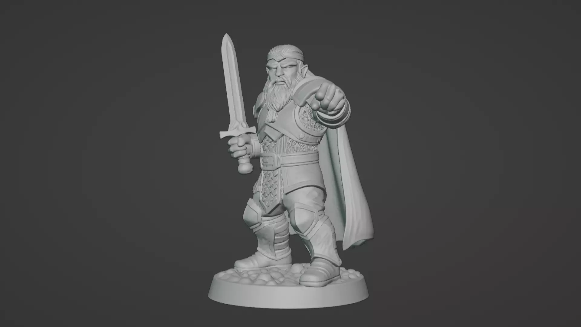 DND Hero Sword and Shield Captain Print Ready STL 3D print model_59