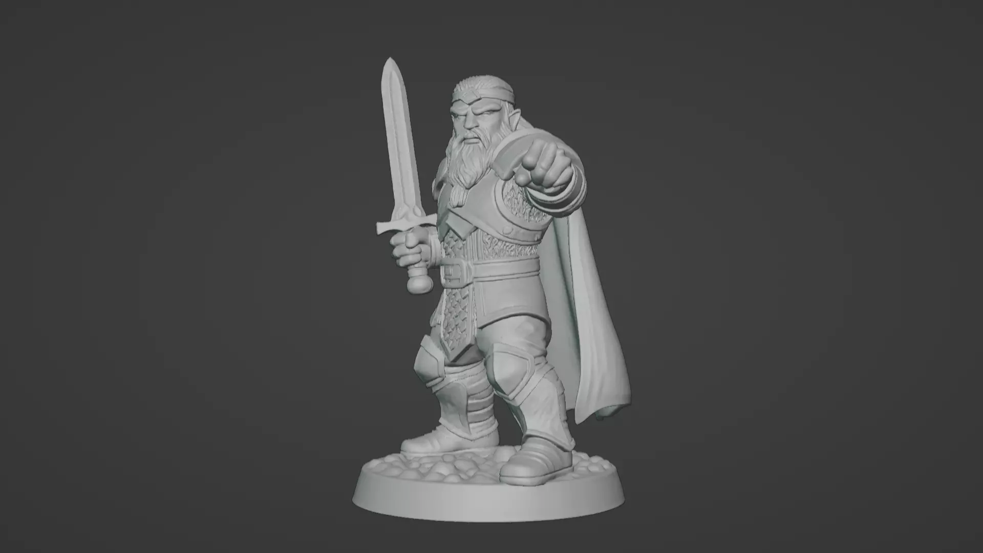 DND Hero Sword and Shield Captain Print Ready STL 3D print model_78