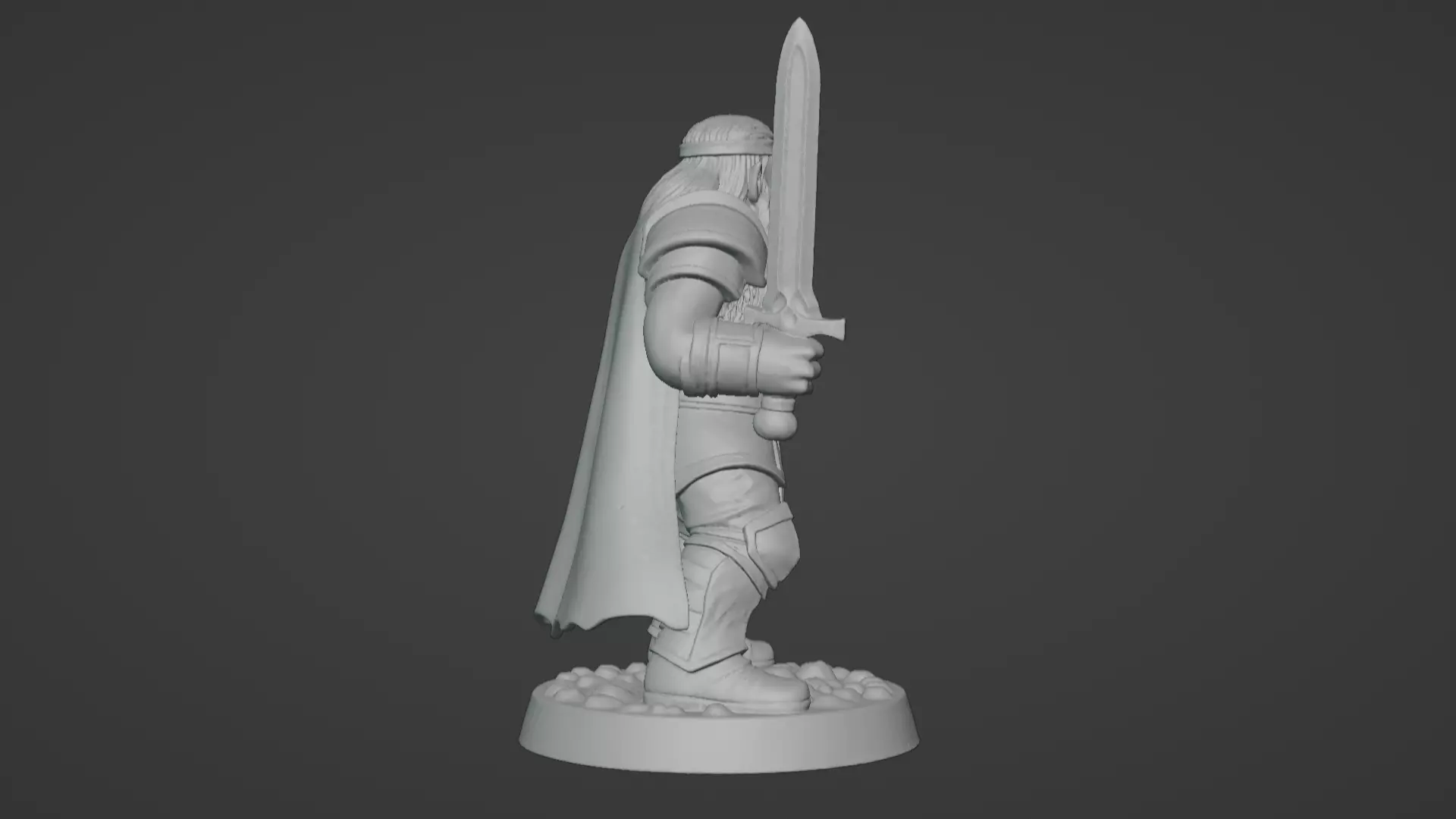 DND Hero Sword and Shield Captain Print Ready STL 3D print model_89