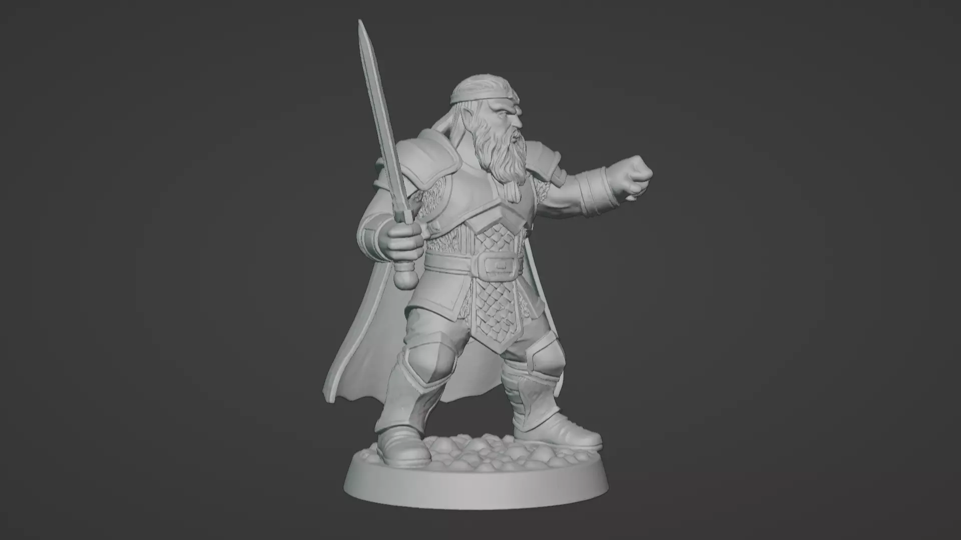 DND Hero Sword and Shield Captain Print Ready STL 3D print model_16