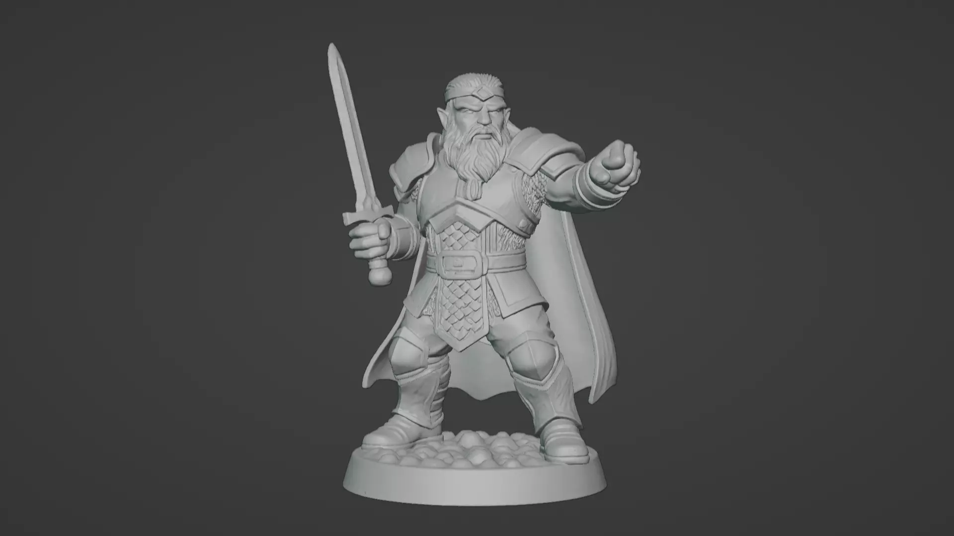 DND Hero Sword and Shield Captain Print Ready STL 3D print model_74