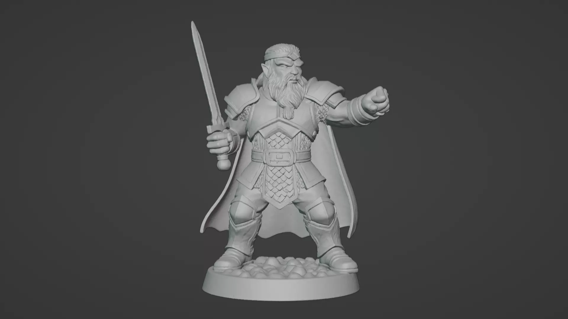 DND Hero Sword and Shield Captain Print Ready STL 3D print model_11