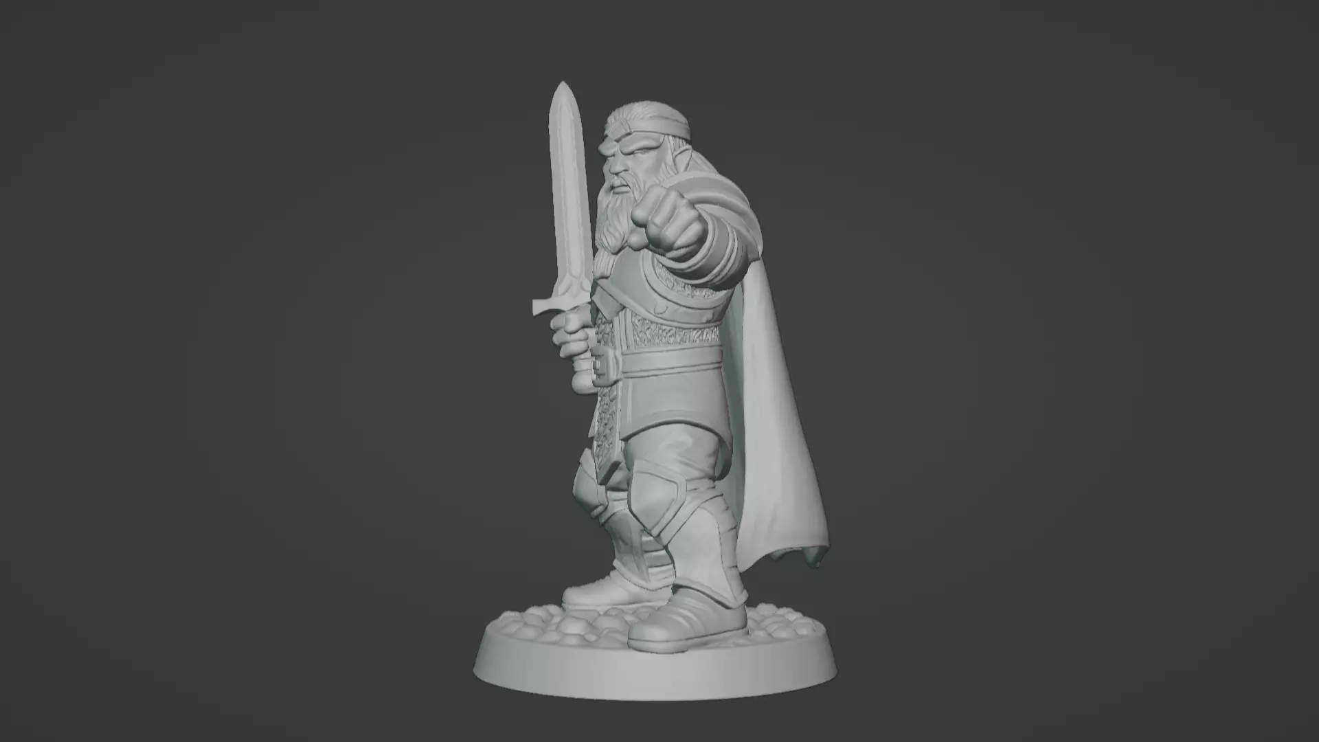 DND Hero Sword and Shield Captain Print Ready STL 3D print model_93