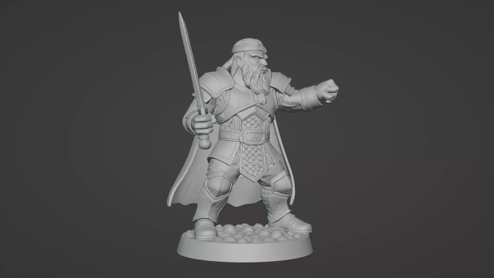 DND Hero Sword and Shield Captain Print Ready STL 3D print model_15