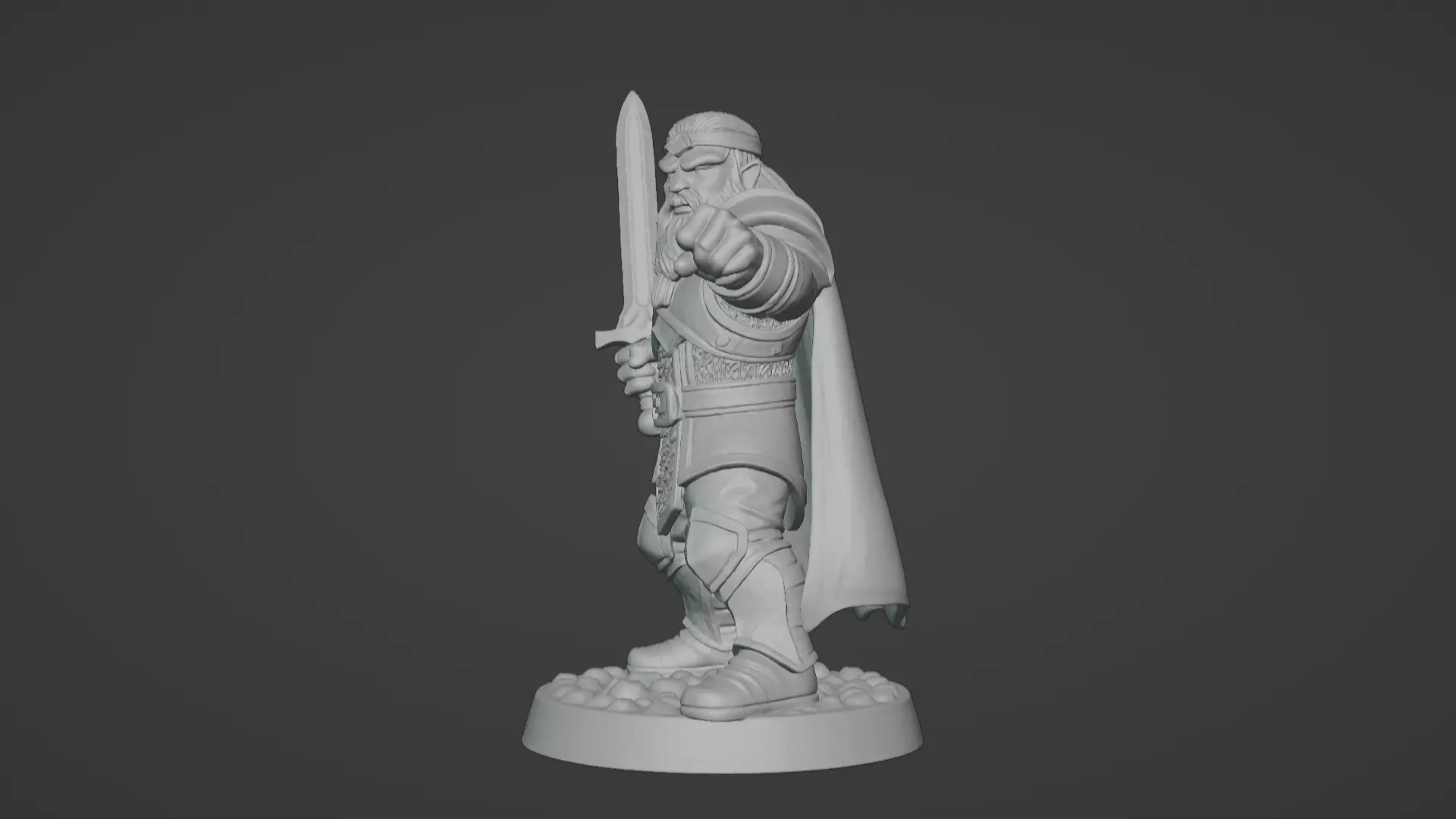 DND Hero Sword and Shield Captain Print Ready STL 3D print model_82