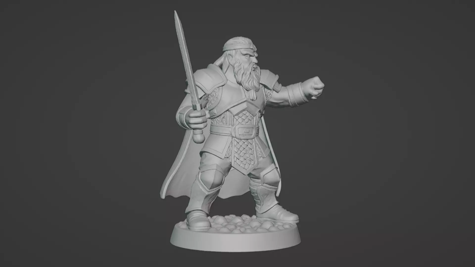 DND Hero Sword and Shield Captain Print Ready STL 3D print model_12
