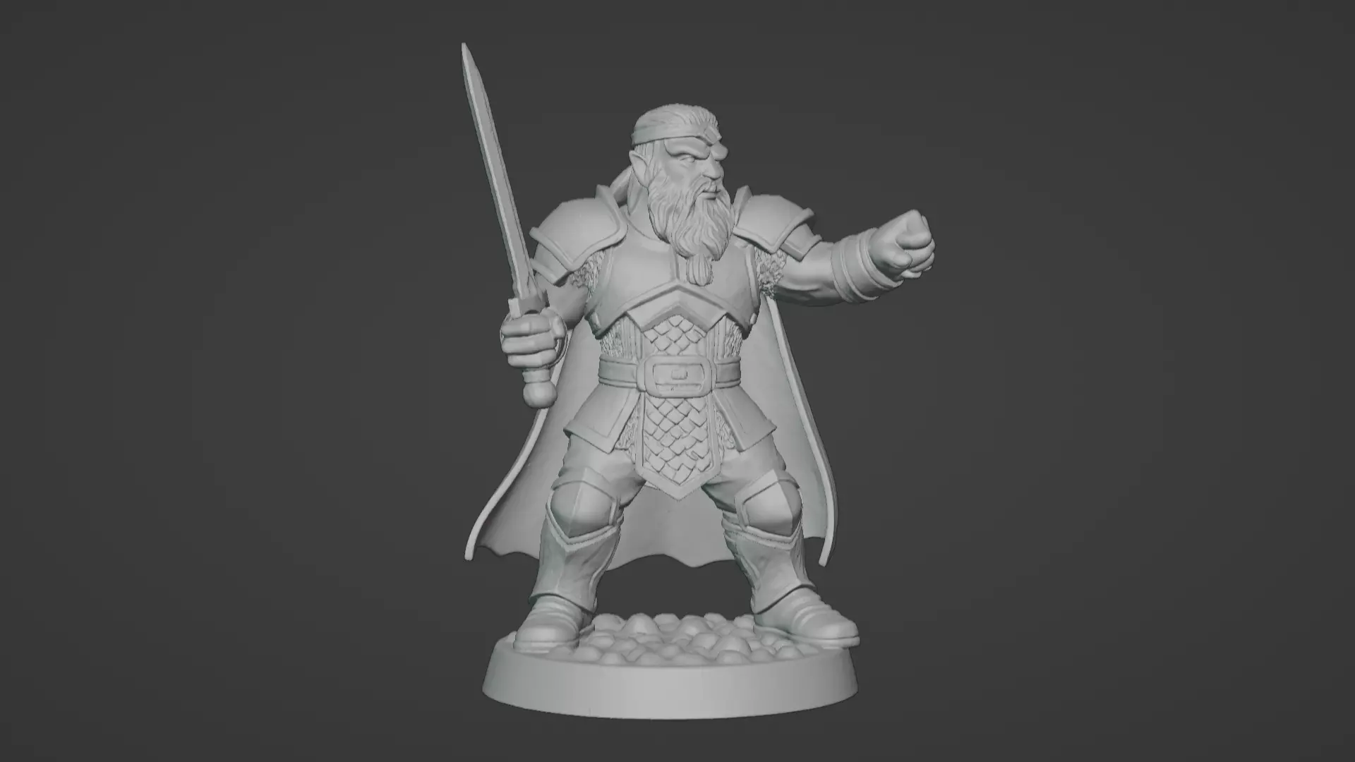 DND Hero Sword and Shield Captain Print Ready STL 3D print model_1