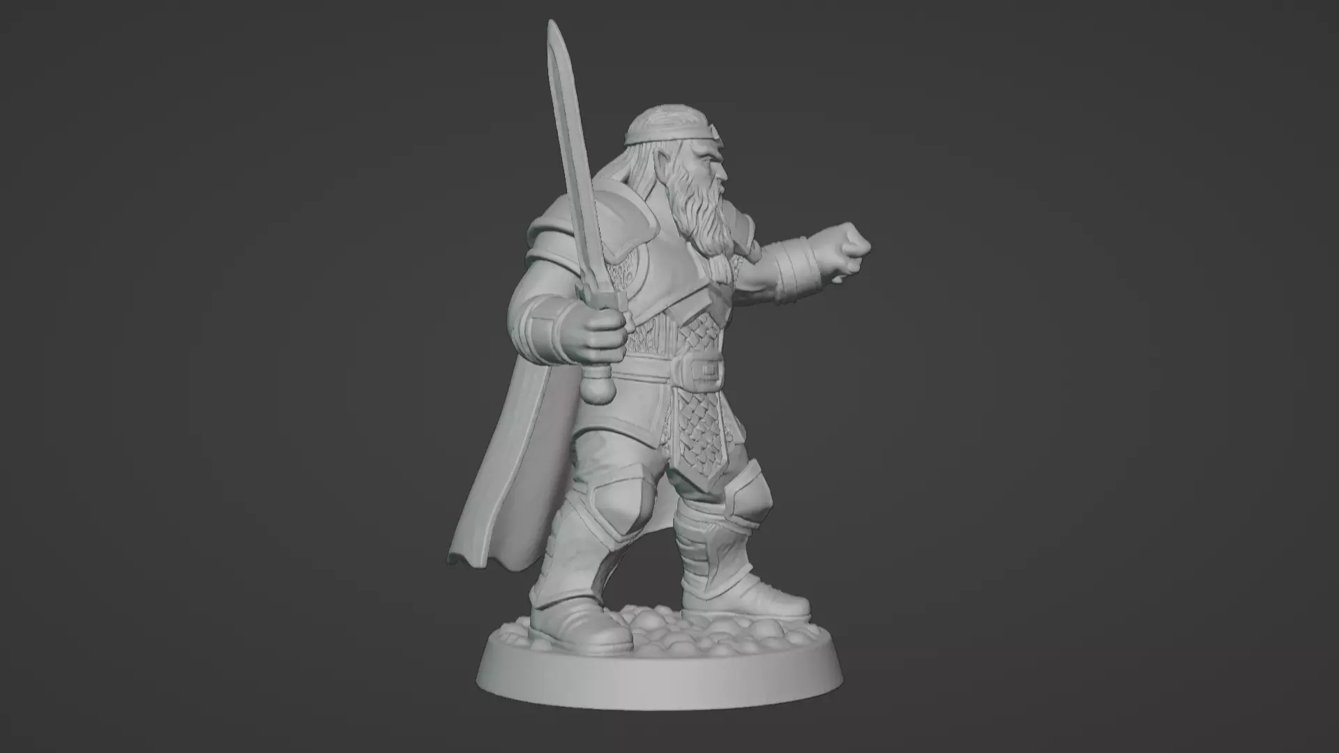DND Hero Sword and Shield Captain Print Ready STL 3D print model_22