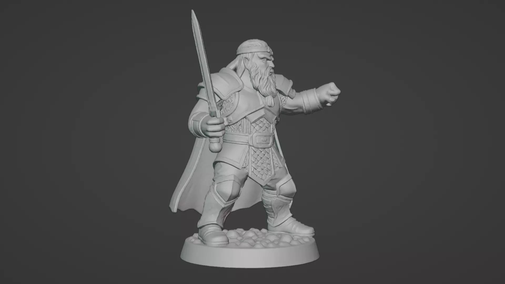 DND Hero Sword and Shield Captain Print Ready STL 3D print model_17