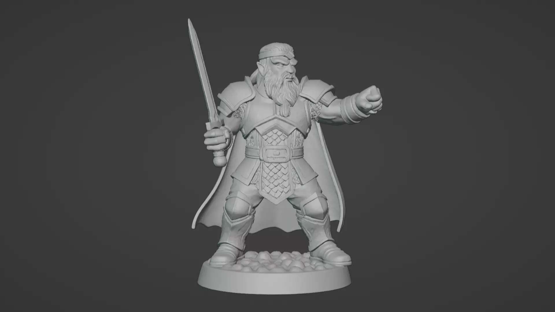 DND Hero Sword and Shield Captain Print Ready STL 3D print model_3