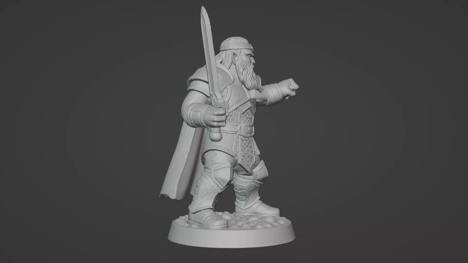DND Hero Sword and Shield Captain Print Ready STL 3D print model_23