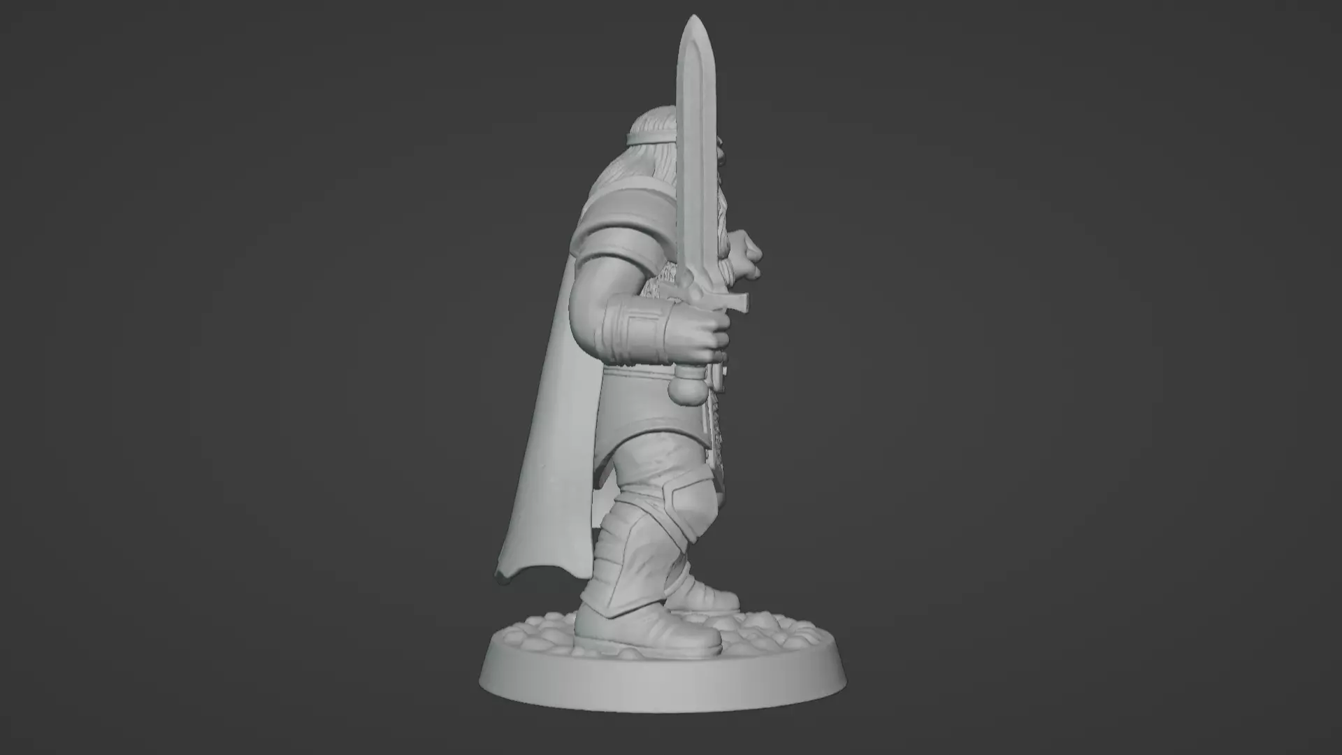 DND Hero Sword and Shield Captain Print Ready STL 3D print model_33