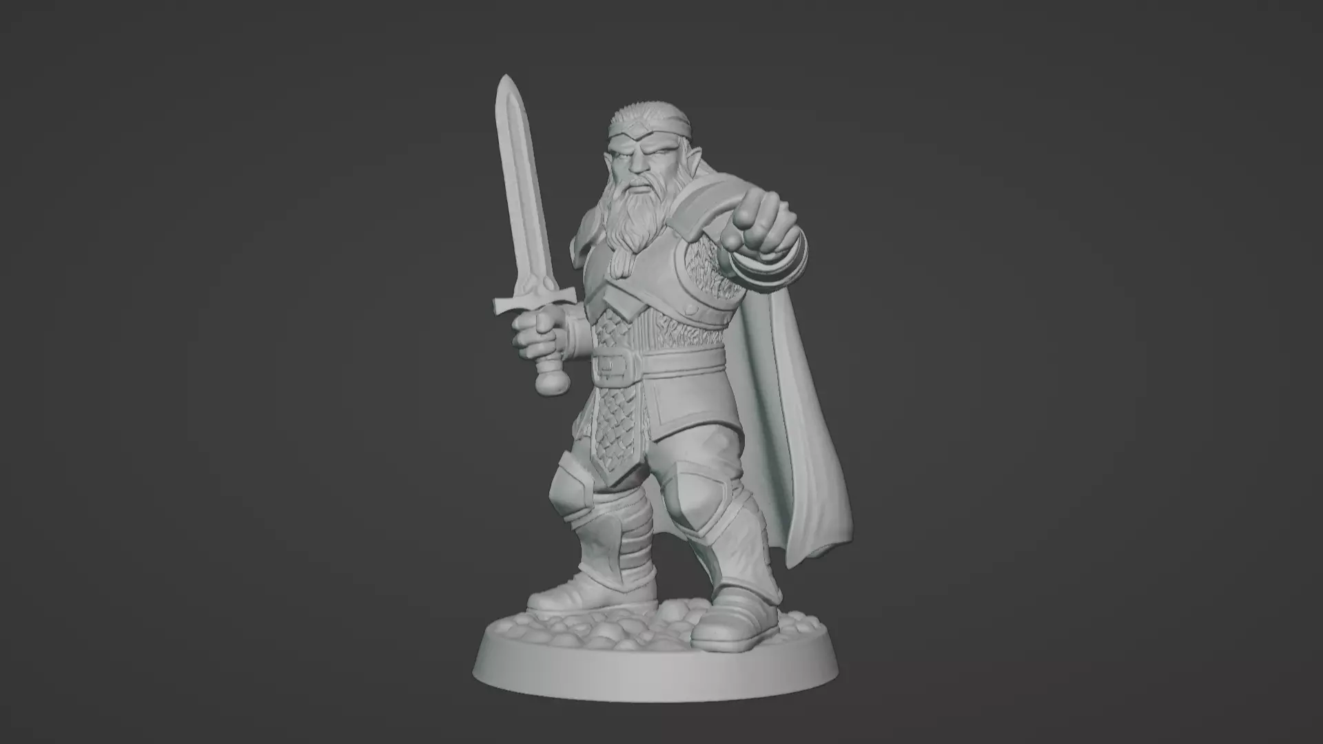 DND Hero Sword and Shield Captain Print Ready STL 3D print model_84
