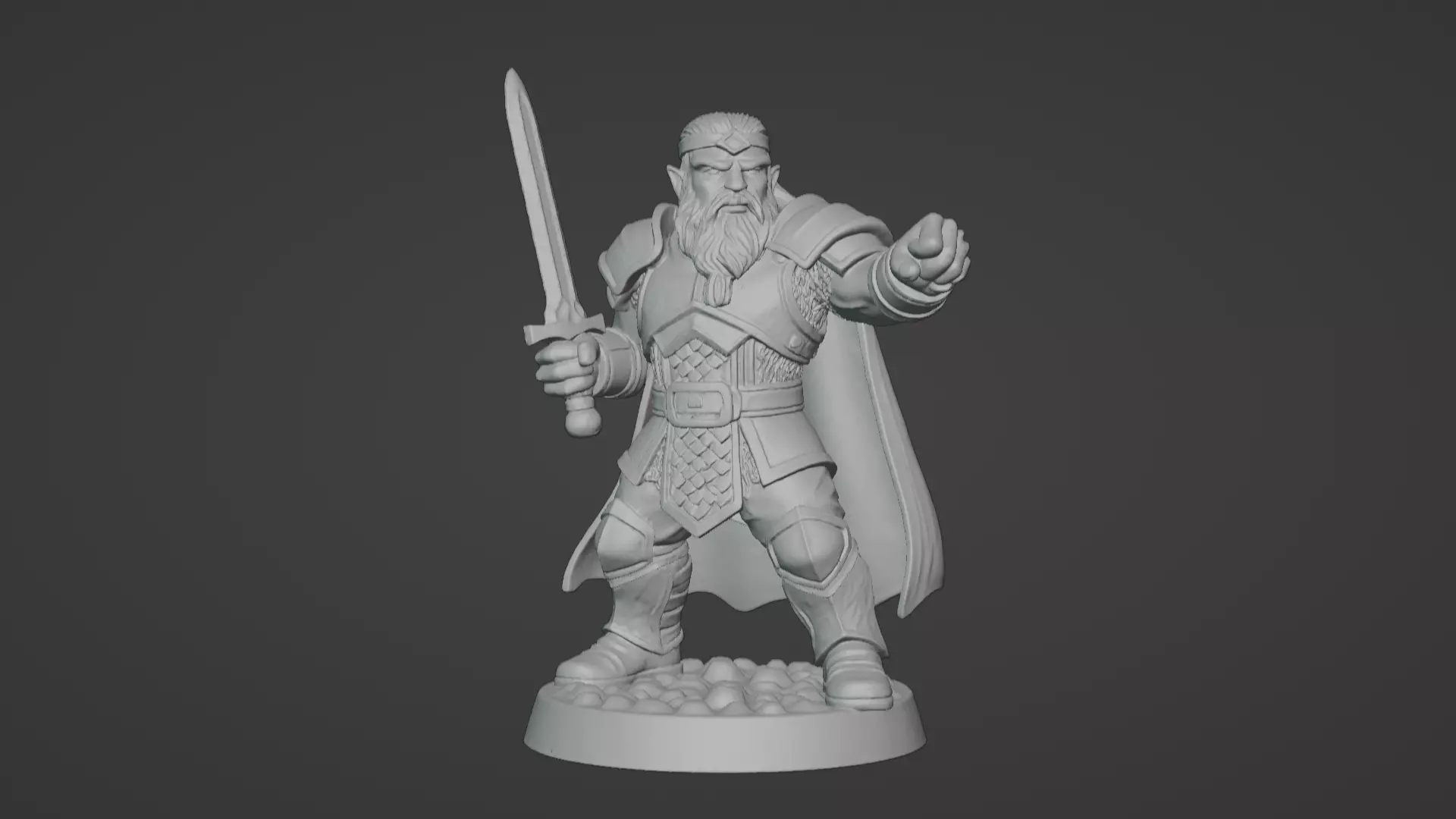 DND Hero Sword and Shield Captain Print Ready STL 3D print model_53