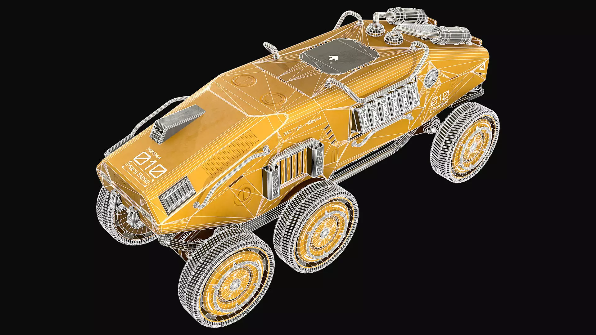 Mars Rover-1-Yellow 3D model_14