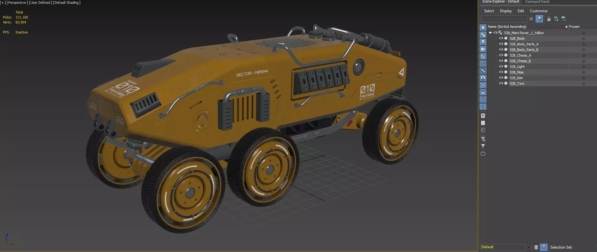 Mars Rover-1-Yellow 3D model_25