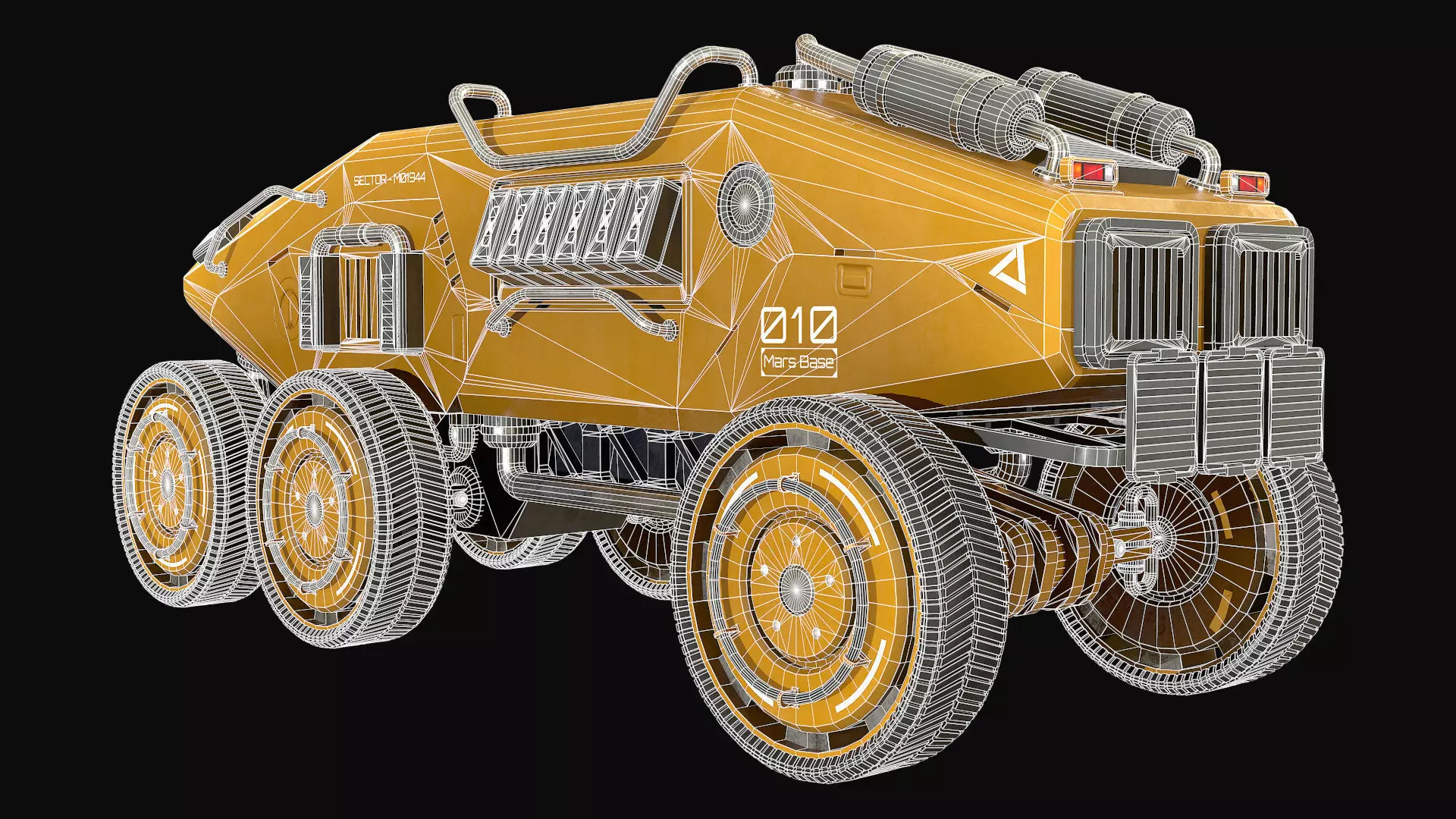 Mars Rover-1-Yellow 3D model_11
