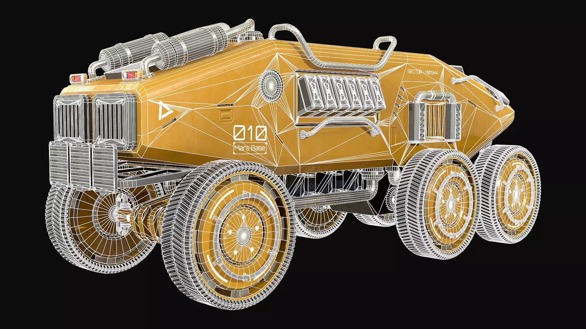Mars Rover-1-Yellow 3D model_12