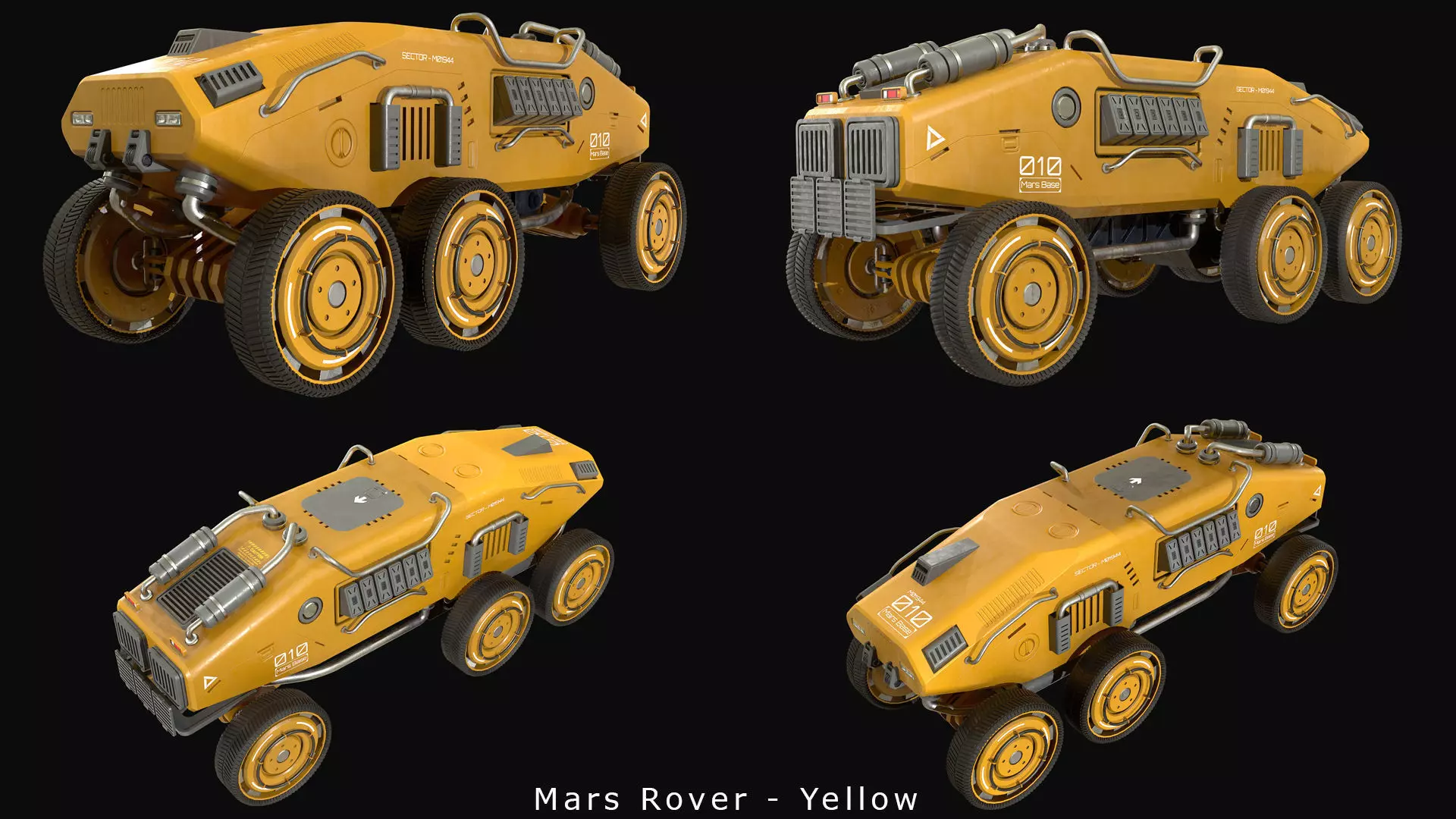 Mars Rover-1-Yellow 3D model_9