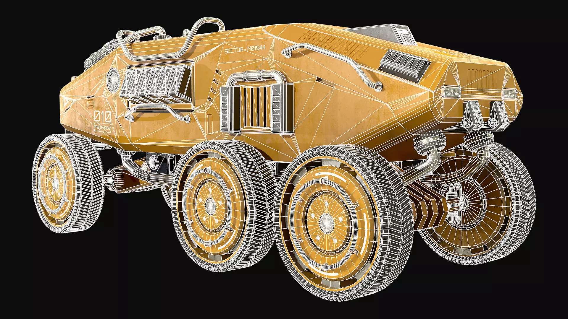 Mars Rover-1-Yellow 3D model_13