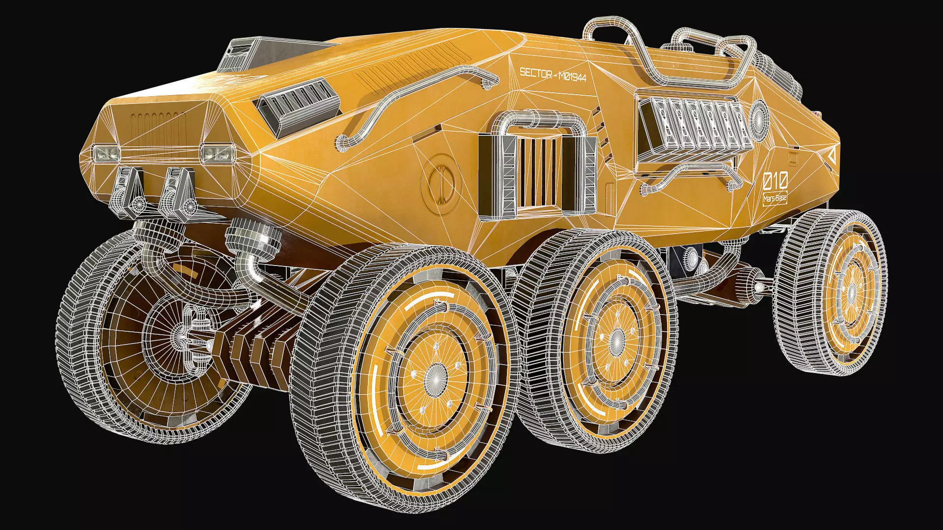 Mars Rover-1-Yellow 3D model_10
