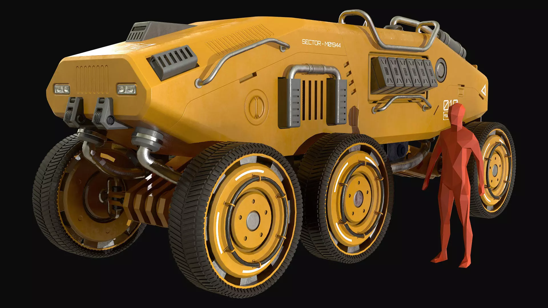 Mars Rover-1-Yellow 3D model_2