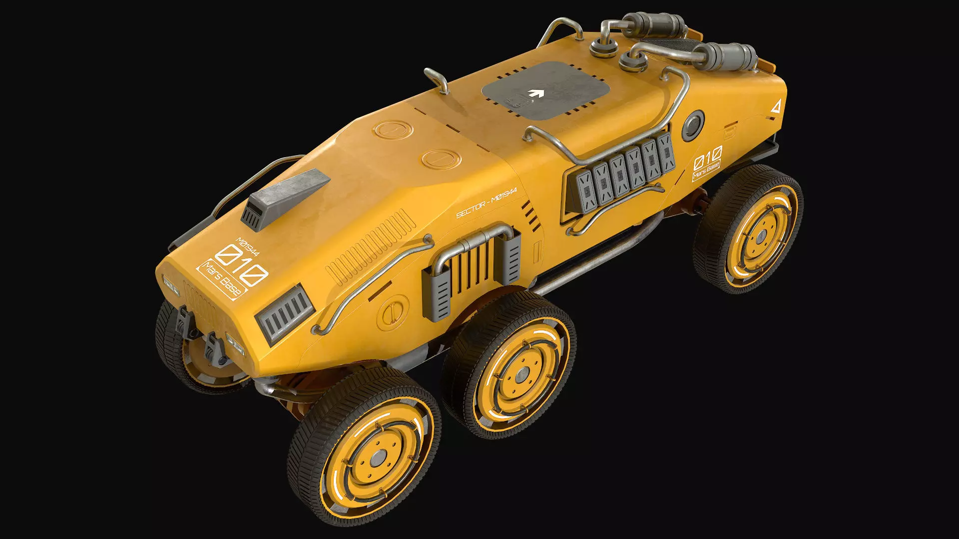 Mars Rover-1-Yellow 3D model_7