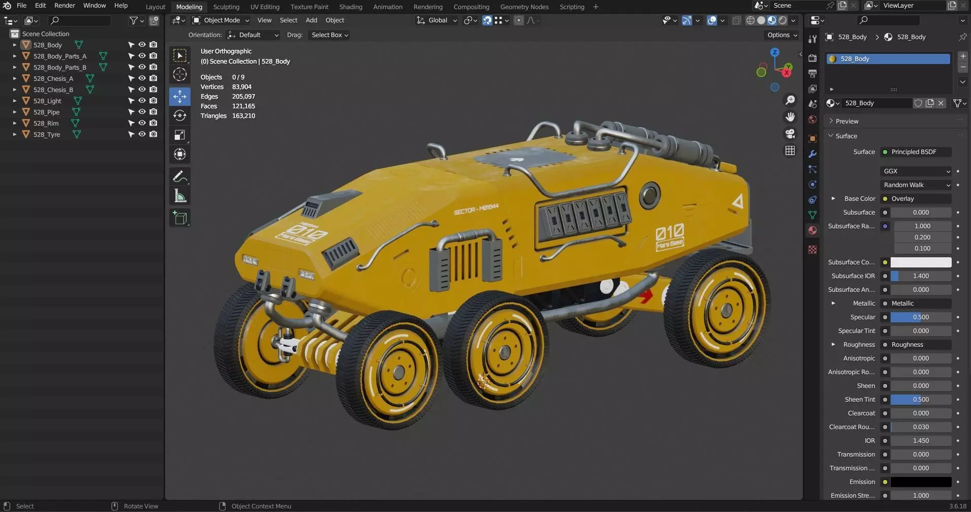 Mars Rover-1-Yellow 3D model_24