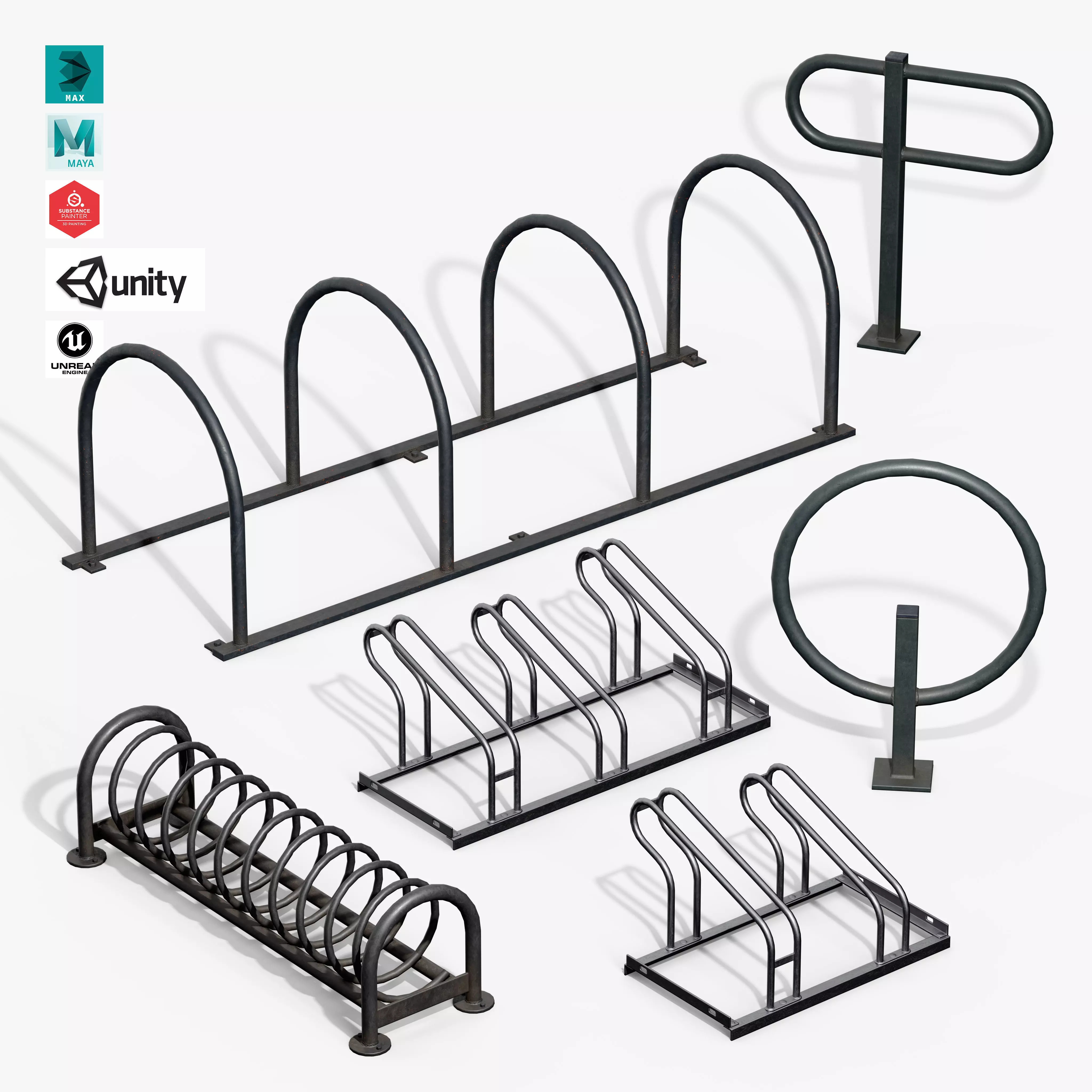 Bicycle Stand Pack 3D Model Collection_0