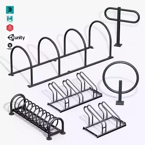 Bicycle Stand Pack 3D Model Collection Bicycle Stand Pack 3D Model Collection