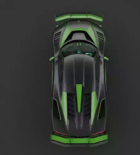 Hyper Aggressive Racing Supercar Low-poly 3D model 6