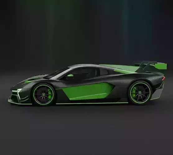 Hyper Aggressive Racing Supercar Low-poly 3D model 3