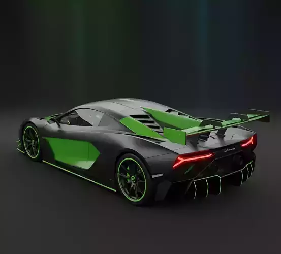 Hyper Aggressive Racing Supercar Low-poly 3D model 5