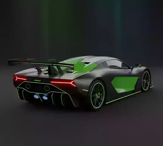 Hyper Aggressive Racing Supercar Low-poly 3D model 2