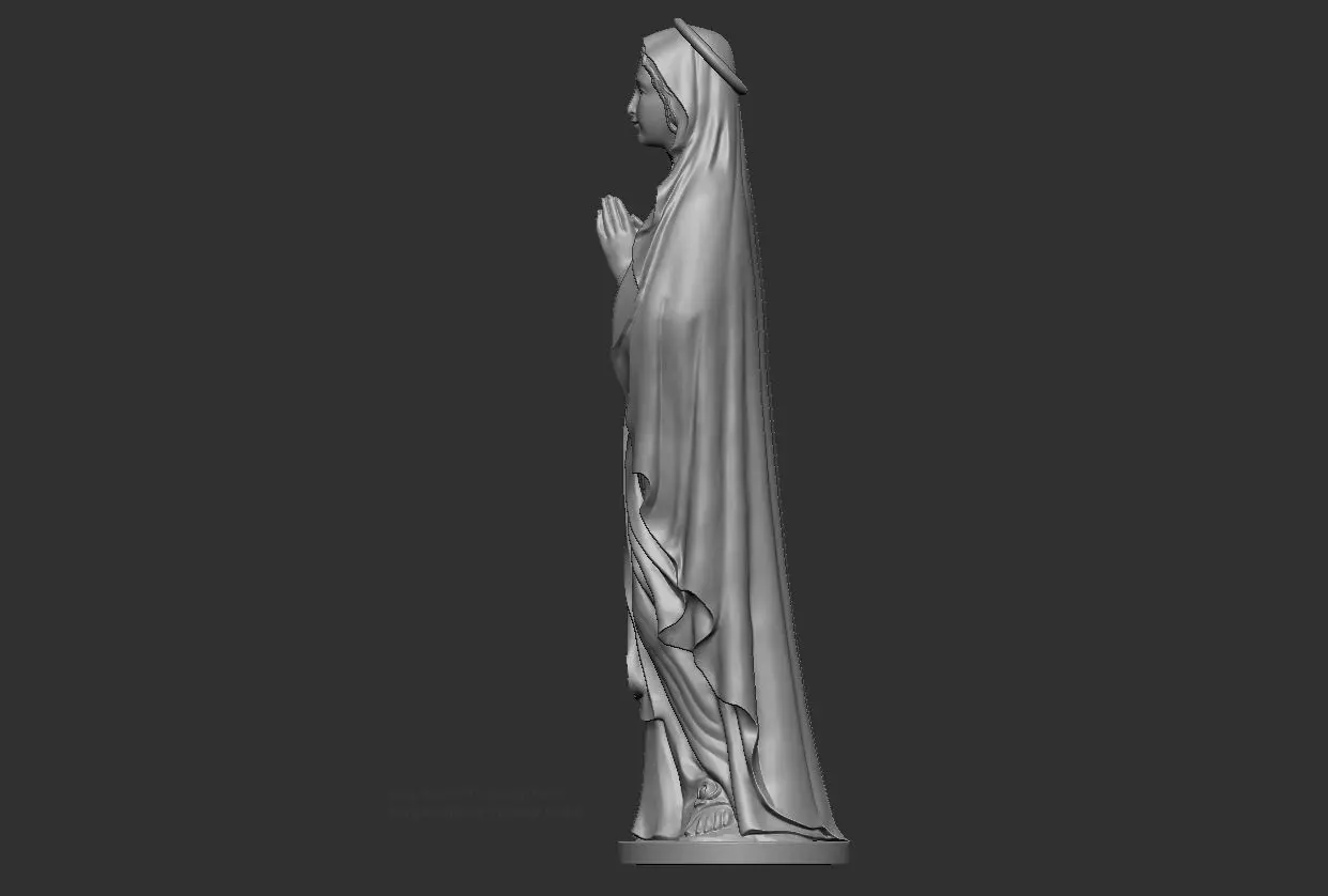 Statue Blessed Virgin Mary prayer 3D print model_13
