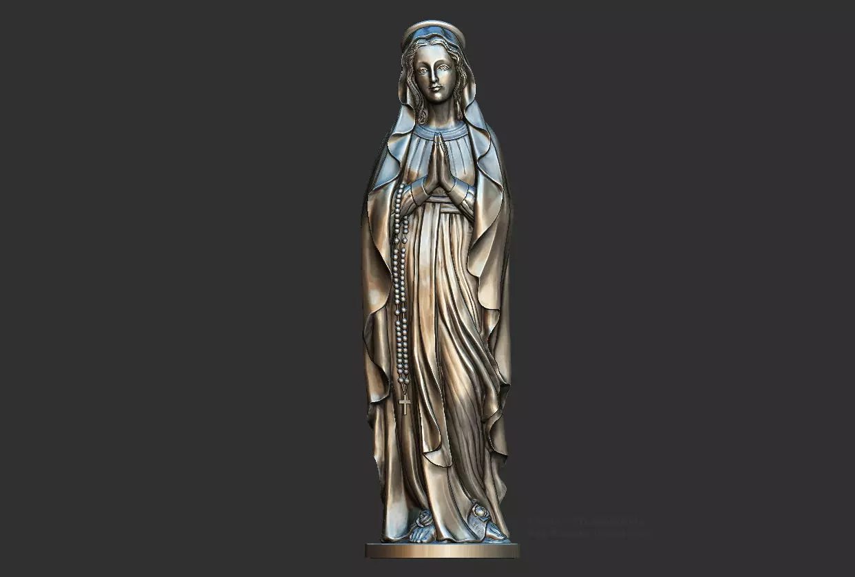 Statue Blessed Virgin Mary prayer 3D print model_10