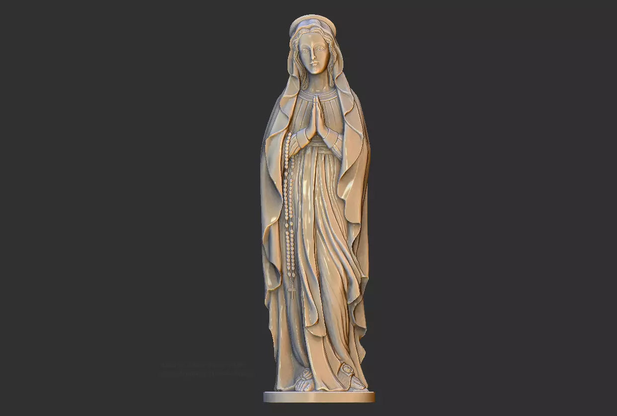 Statue Blessed Virgin Mary prayer 3D print model_2