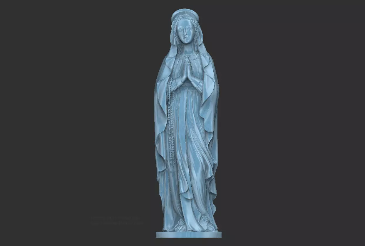 Statue Blessed Virgin Mary prayer 3D print model_6