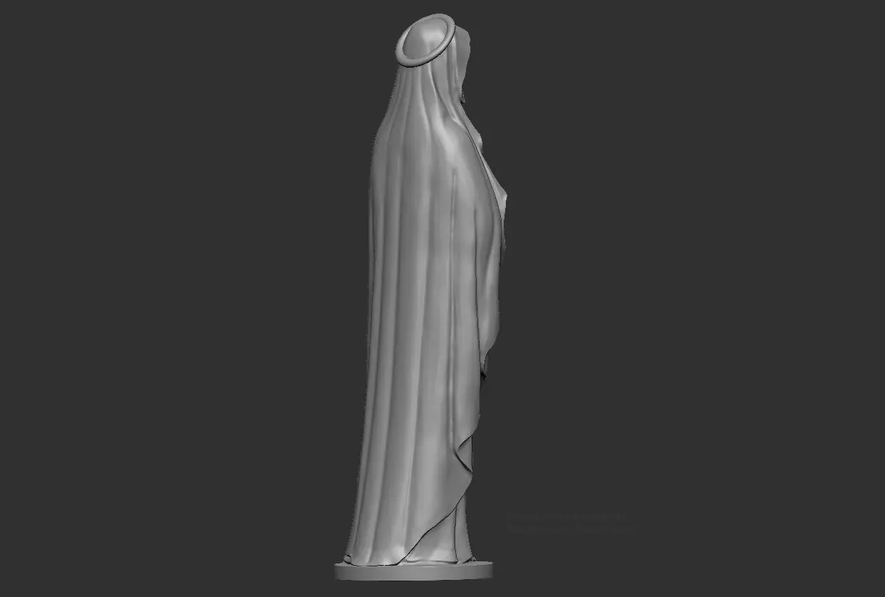 Statue Blessed Virgin Mary prayer 3D print model_5