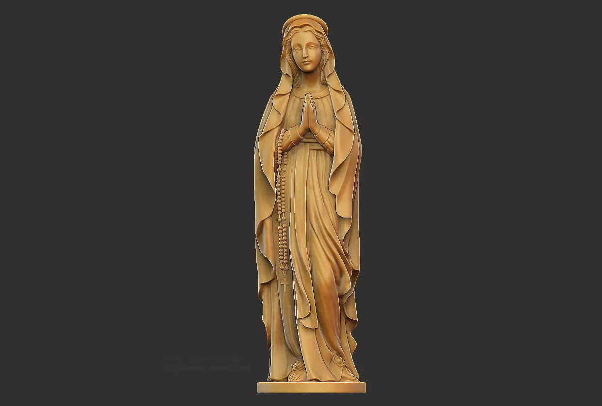Statue Blessed Virgin Mary prayer 3D print model_11