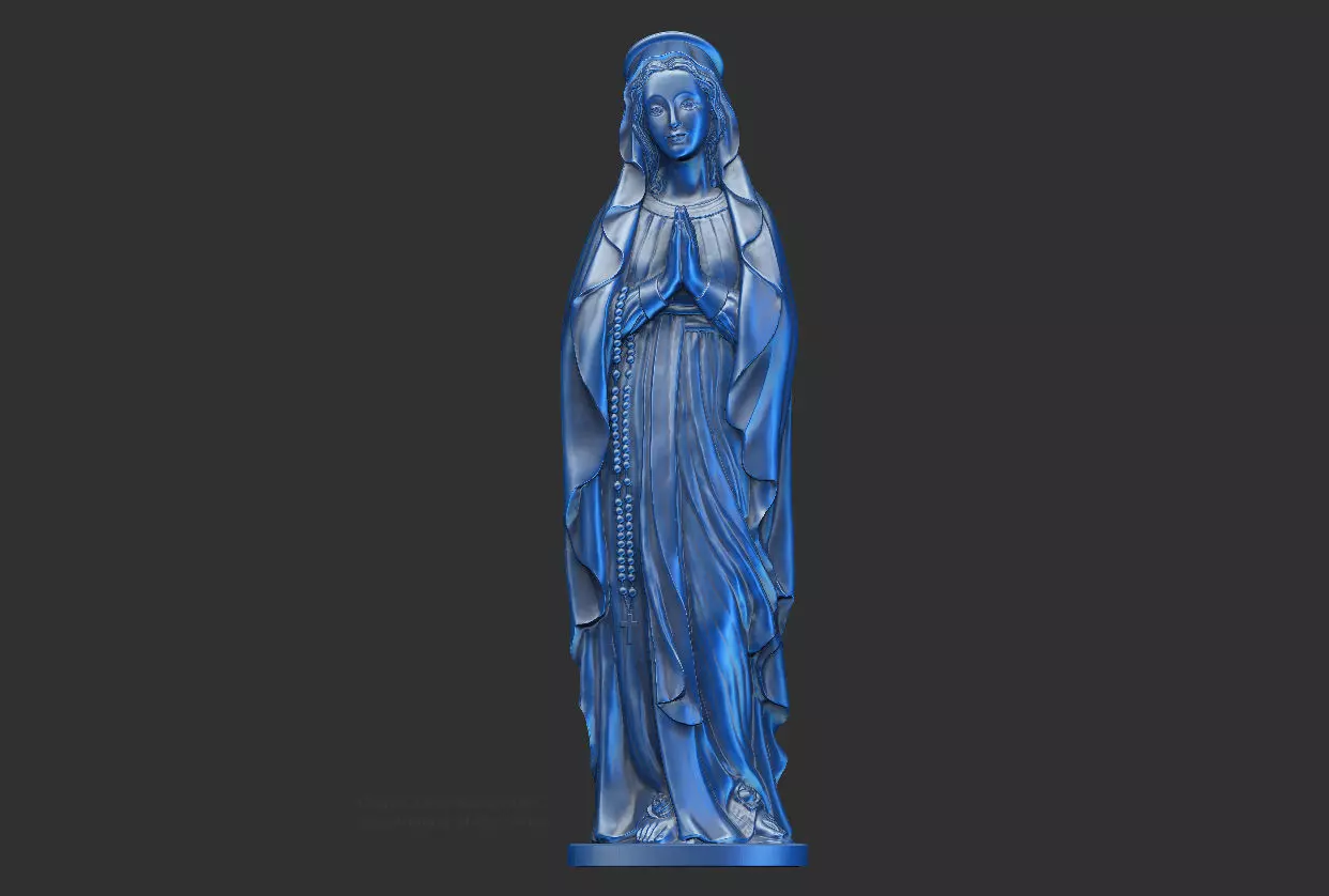 Statue Blessed Virgin Mary prayer 3D print model_8