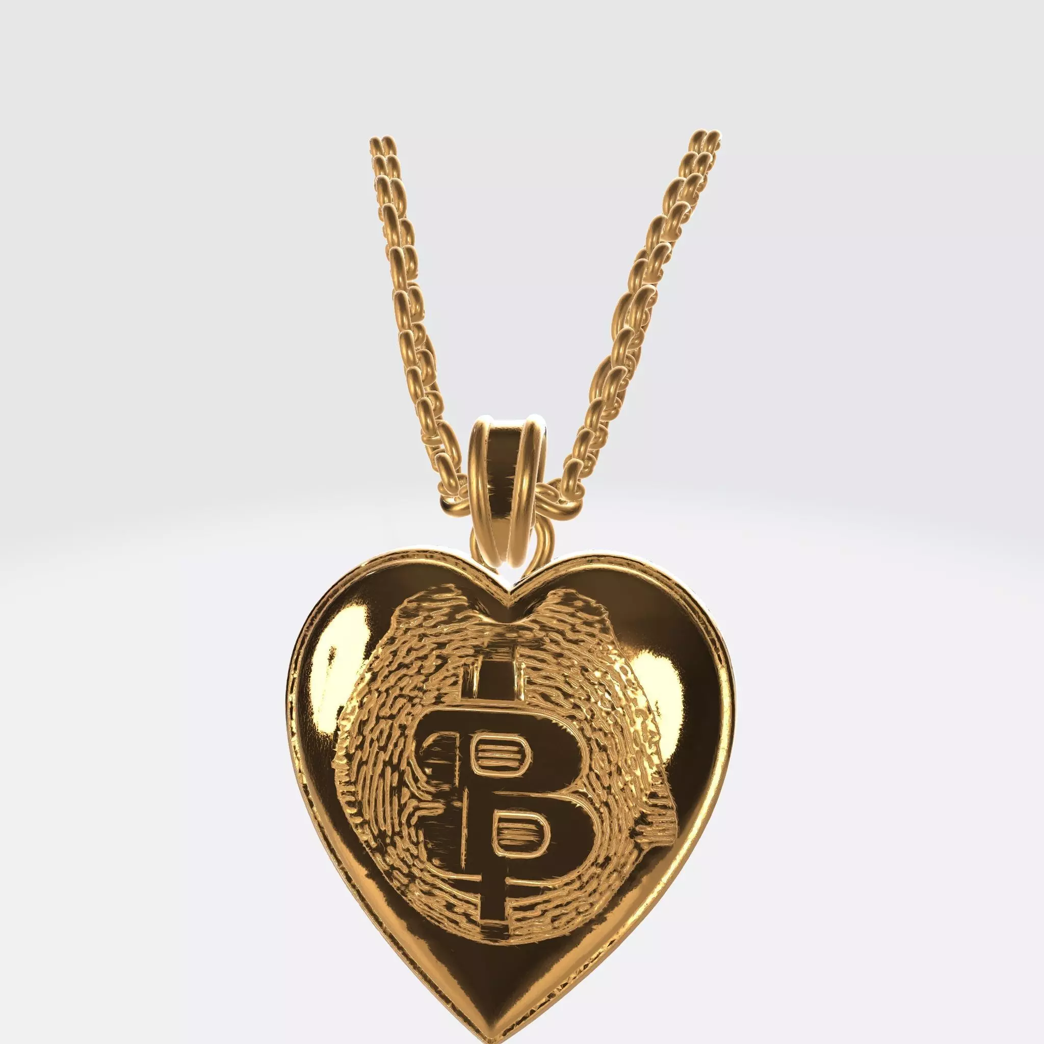 BTC Crypto Pendant Keychain 3 3D print model_0