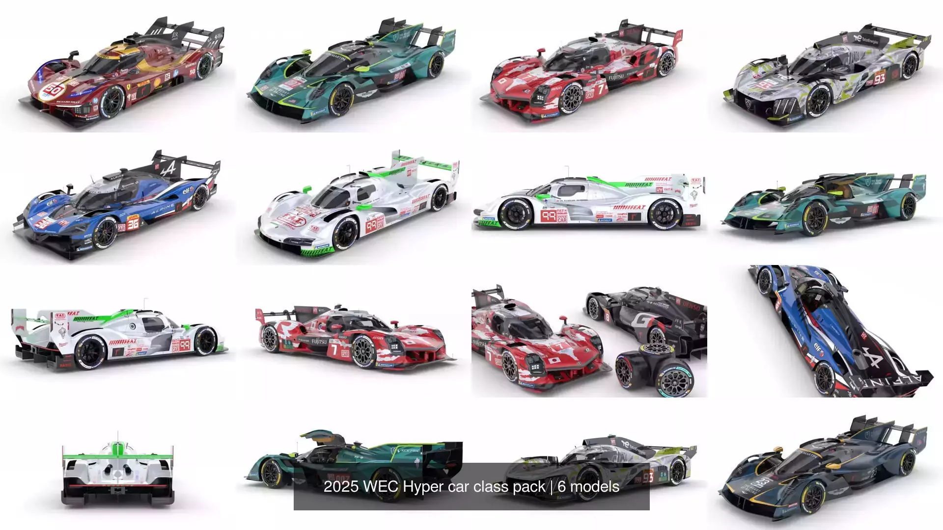 2025 WEC Hyper car class pack 3D Model Collection_0