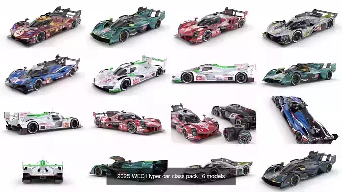 2025 WEC Hyper car class pack 3D Model Collection