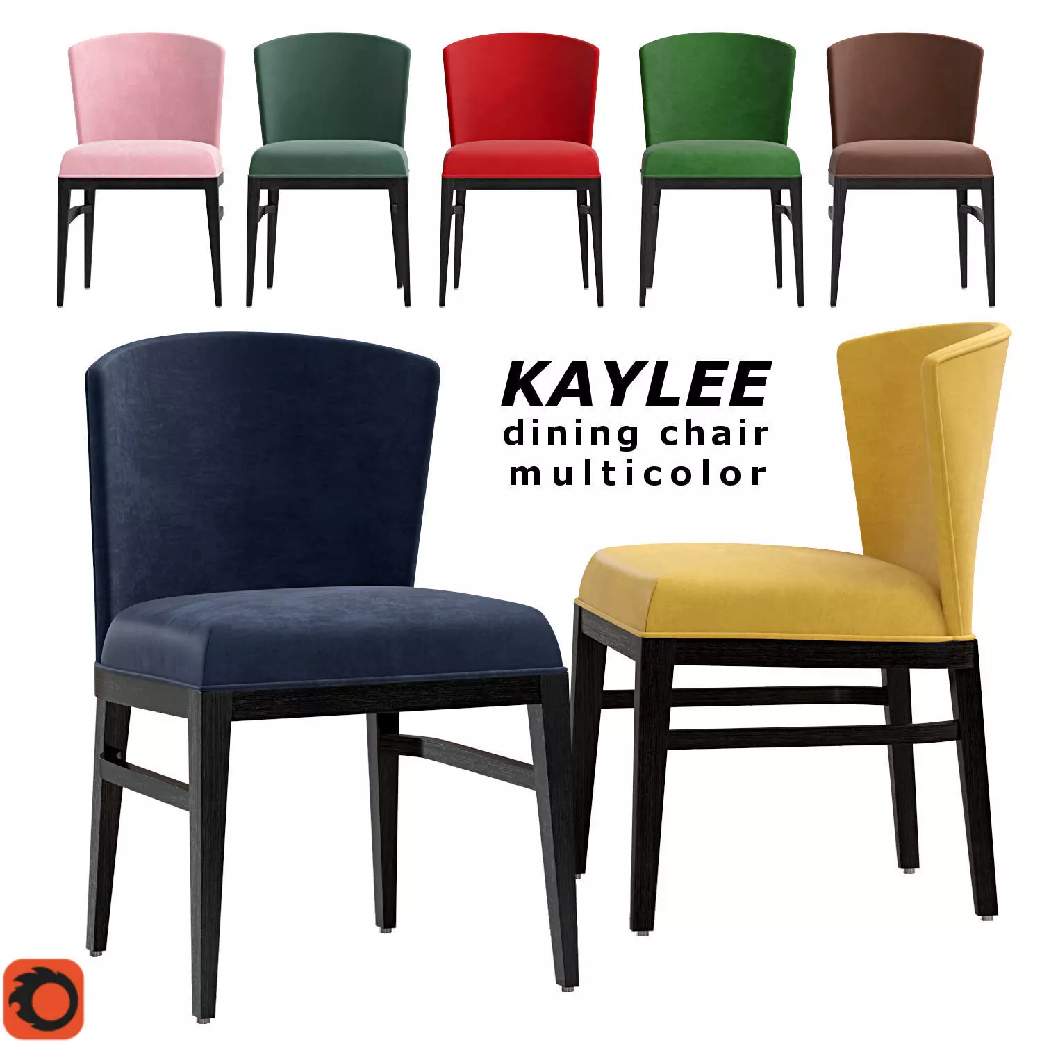Kaylee chair multi color Low-poly 3D model