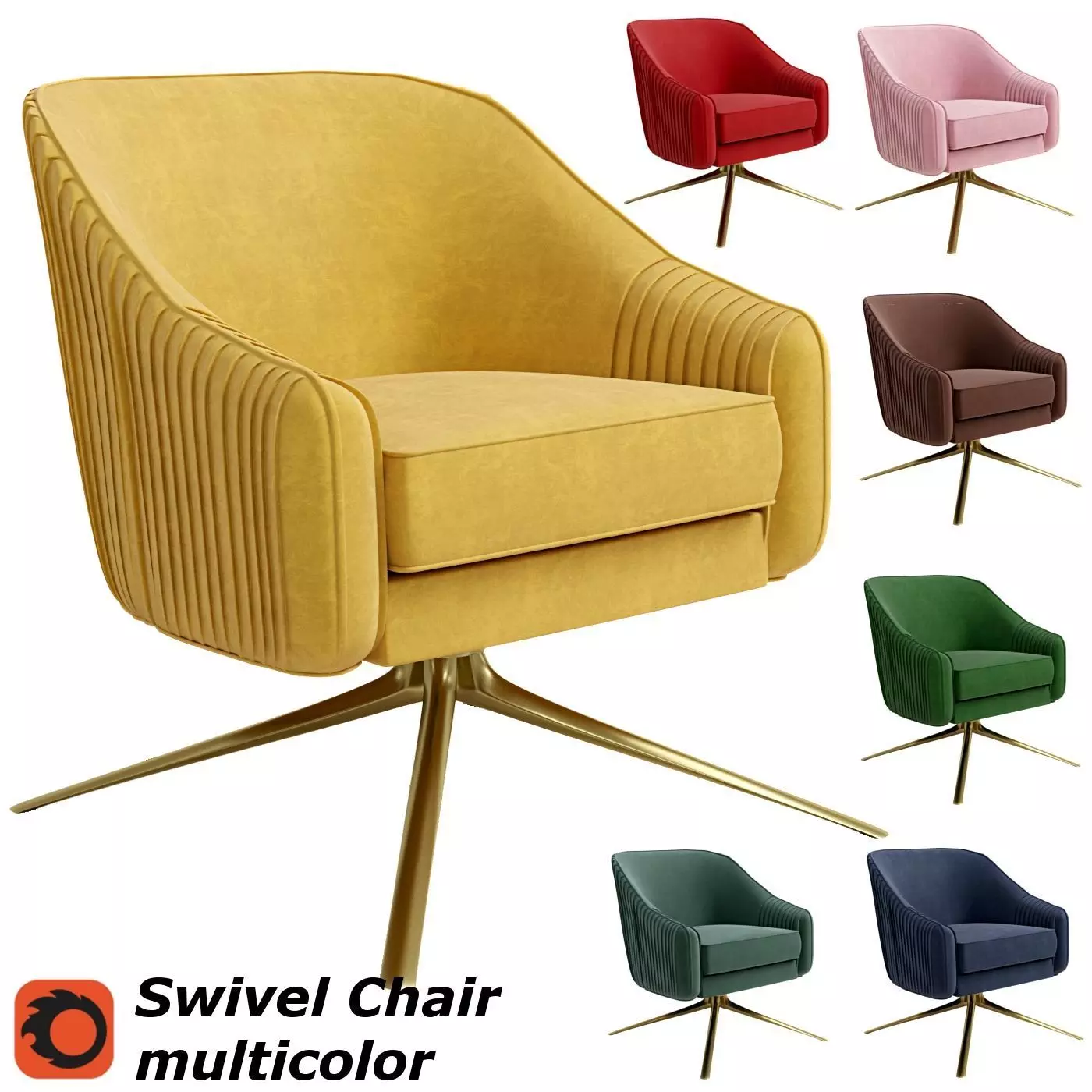 Swivel chair Low-poly 3D model