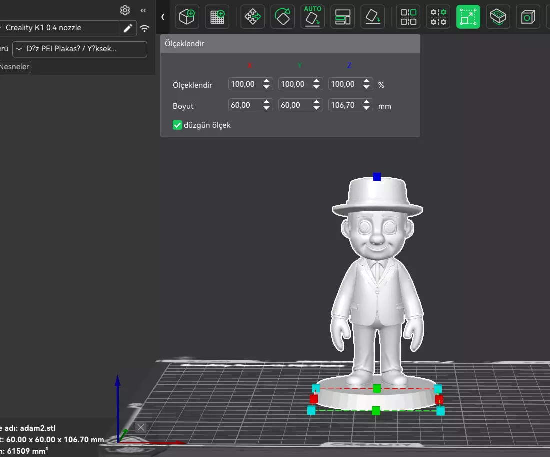 Cartoon Gentleman Character in Suit and Hat Stylized 3D Model 3D print model_1