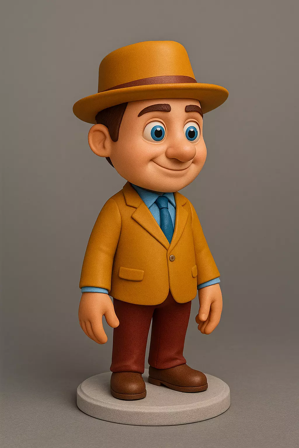 Cartoon Gentleman Character in Suit and Hat Stylized 3D Model 3D print model_0